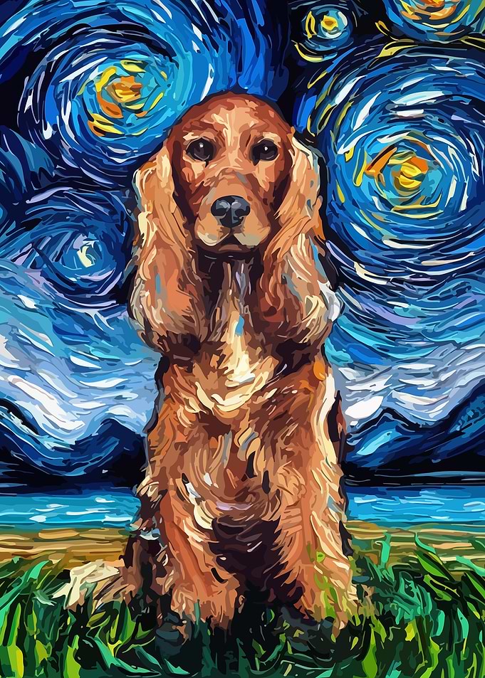 Dog Starry Night Van Gogh