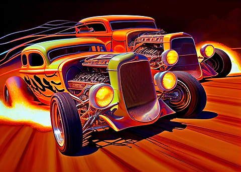 Racing Inferno — man cave metal poster