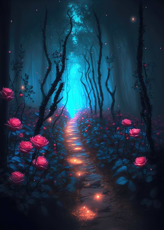 Illuminated Rose Path