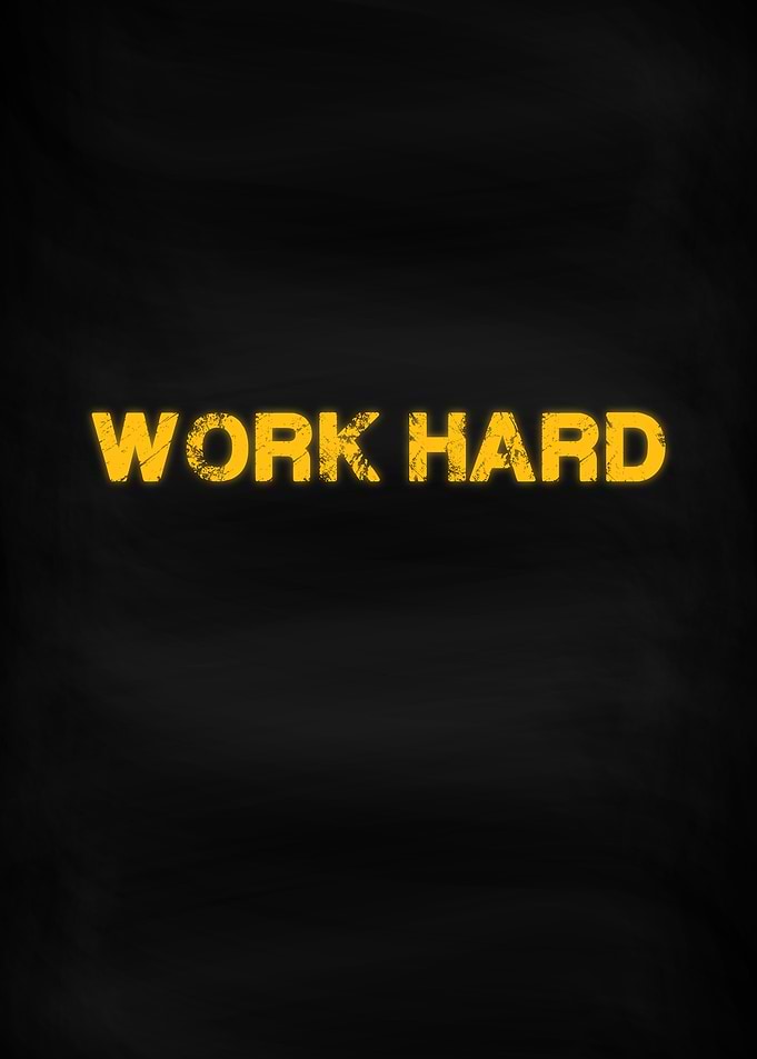 Work Hard Motivation Word