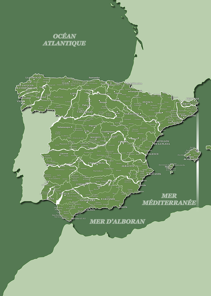 Map of Spain : Green