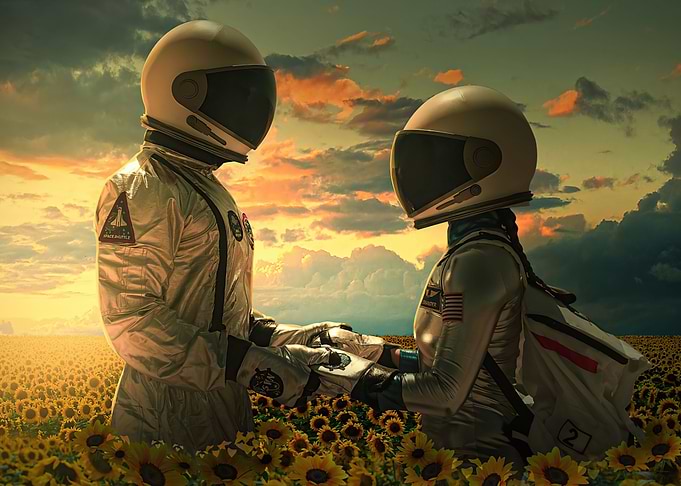 Sci Fi couple astronaut