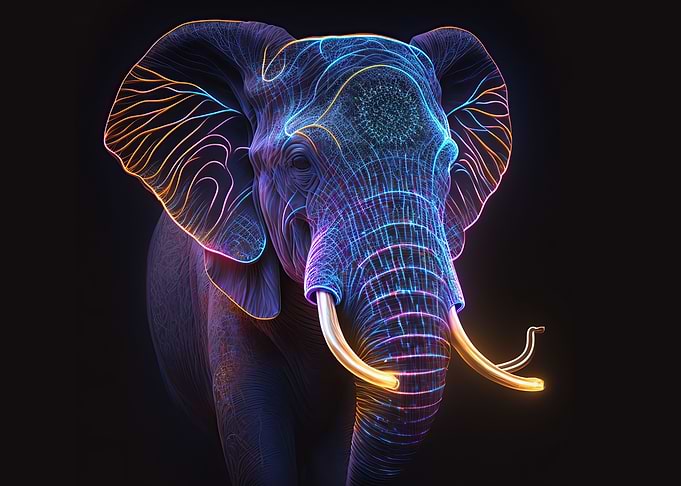 Neon elephant
