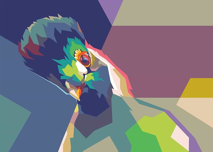 frizzy hair Bird Popart