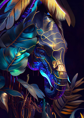 Tropical mystical elephant