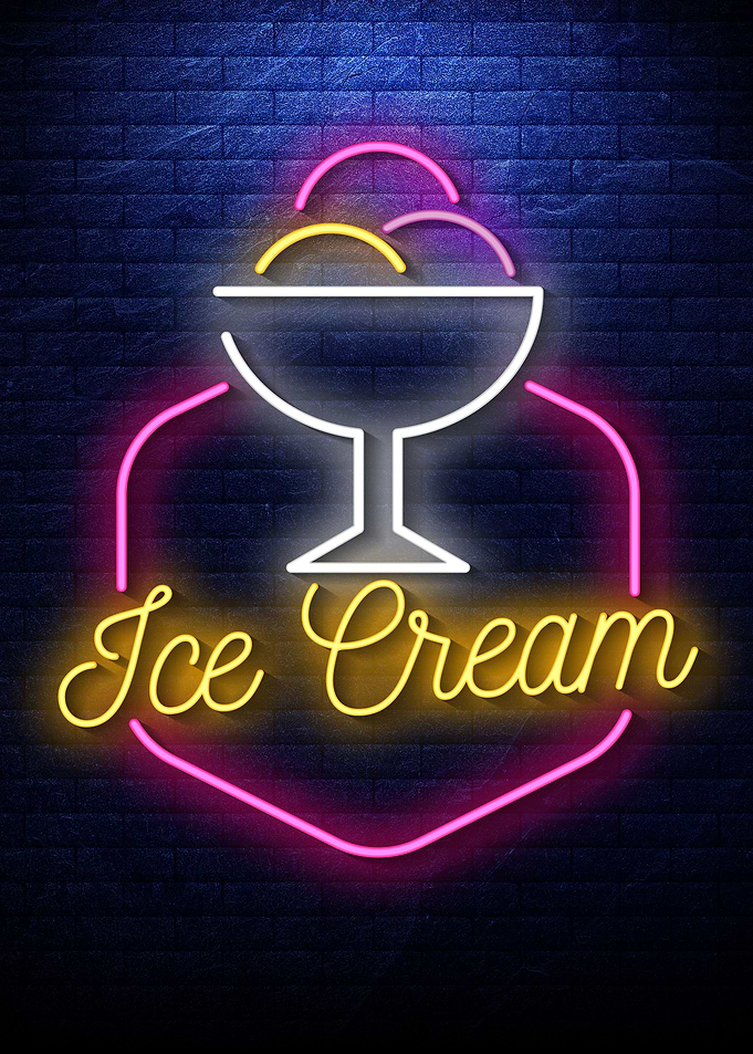Ice cream Neon food