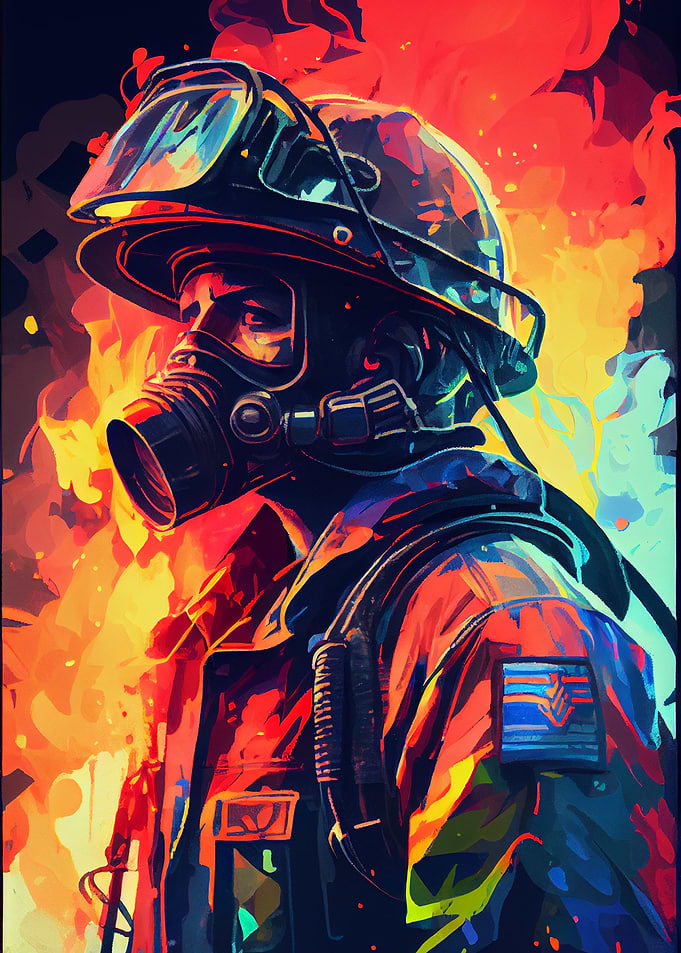 Firefighter Colorful