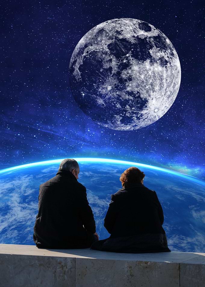 Woman Man and Moon