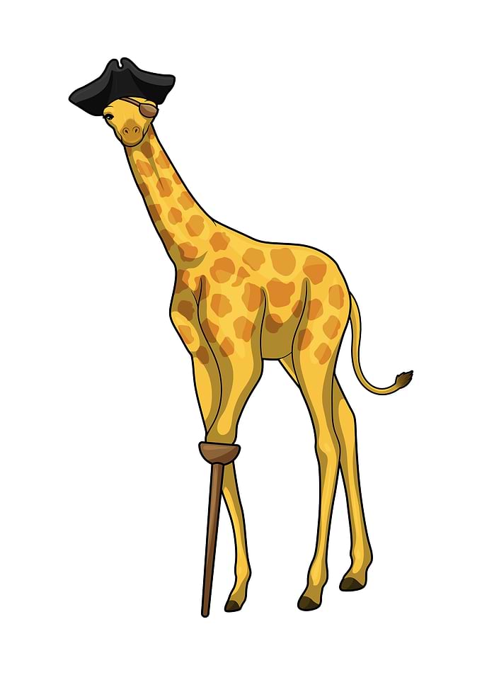 Giraffe Pirate Wooden leg