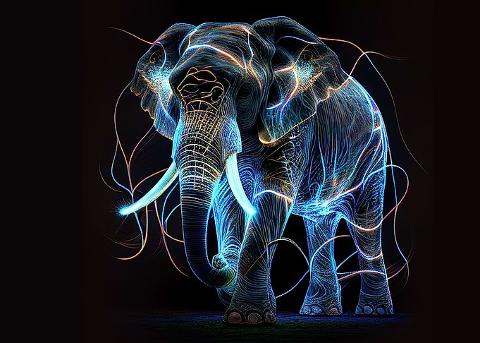 Neon elephant