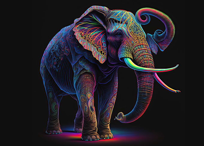 Neon elephant