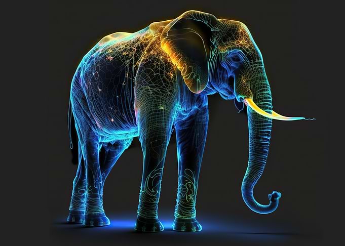 Neon elephant