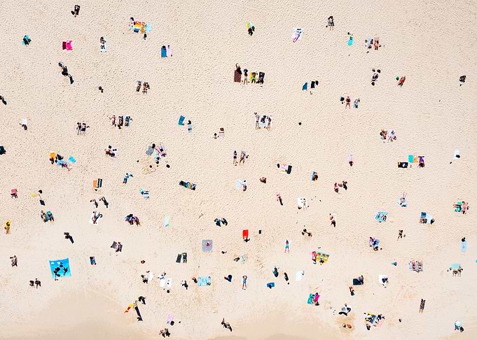 Minimalist beach aerial