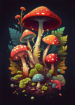 Painting of Mushrooms
