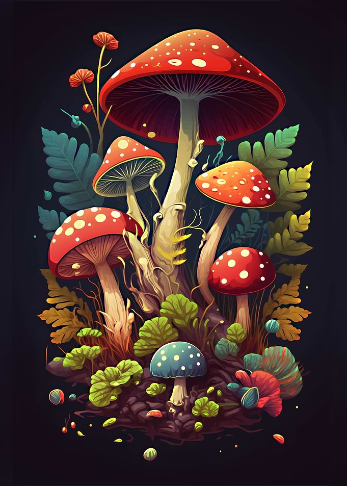 Painting of Mushrooms