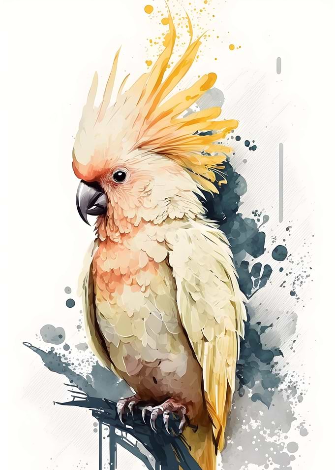Exotic Birds Watercolor