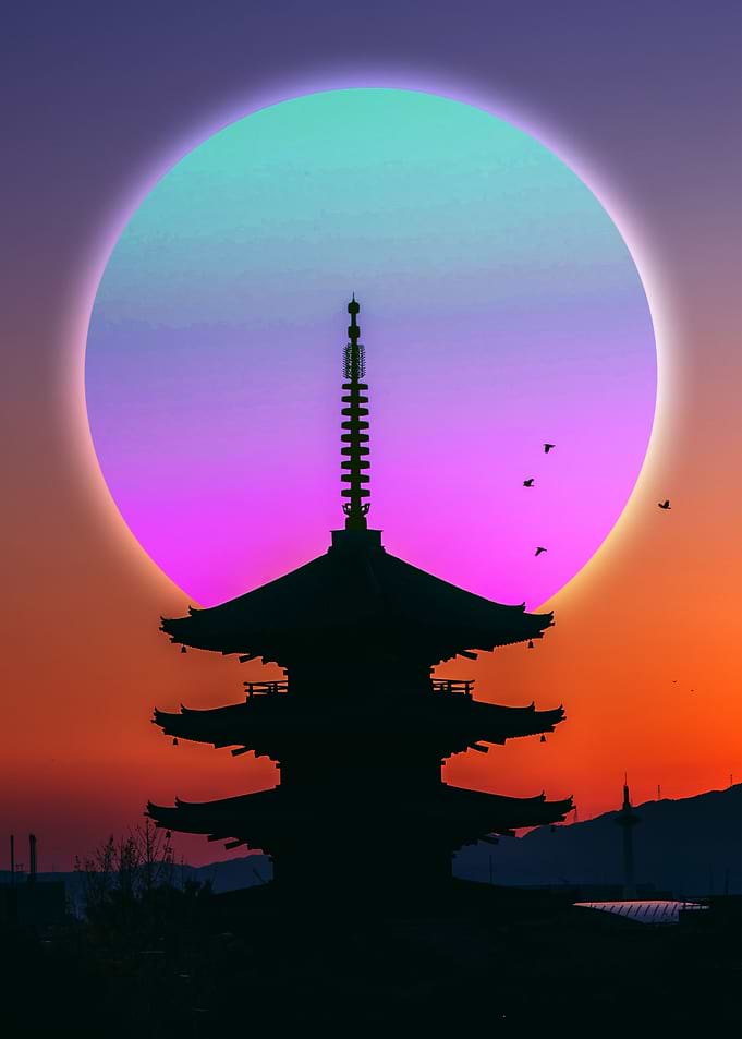 Japanese Pagoda Landscape