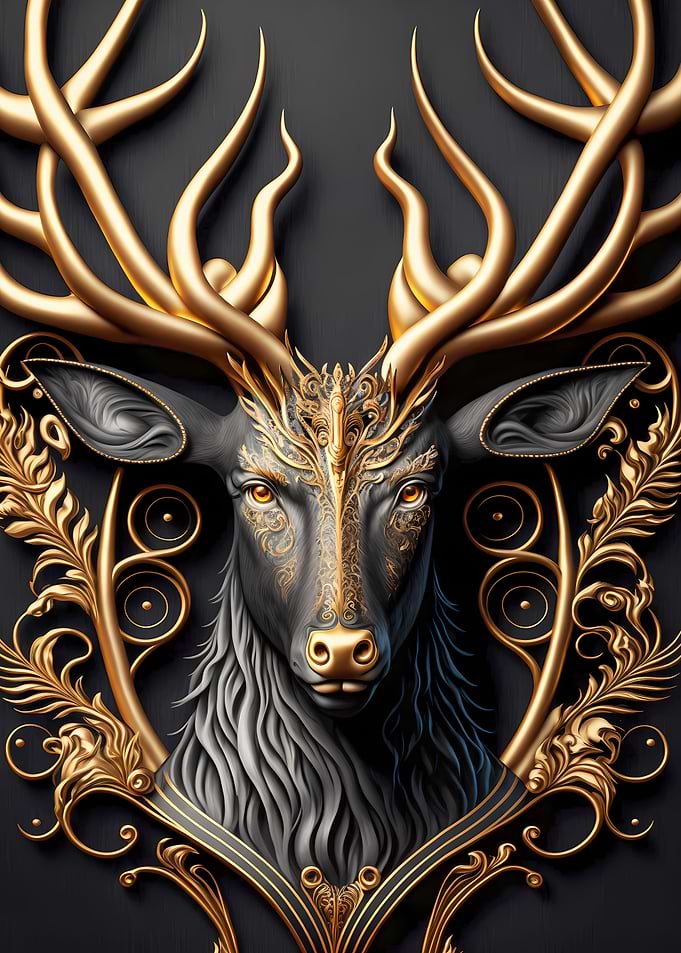 King Deer Golden Art Deco