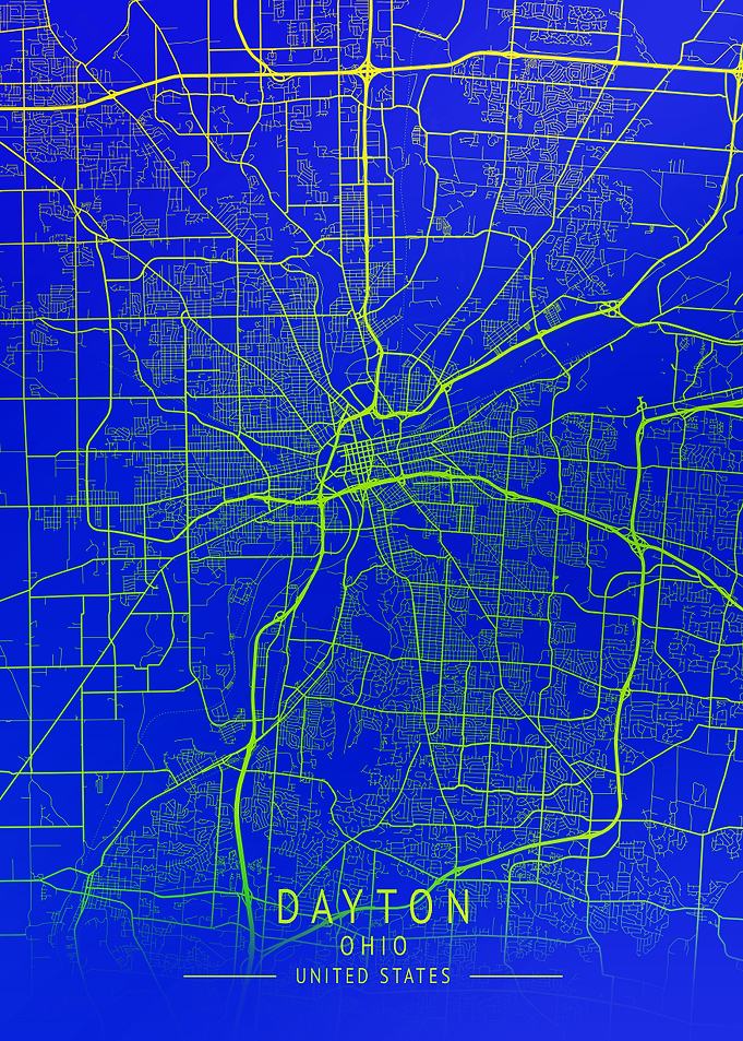 Dayton Ohio USA City Map