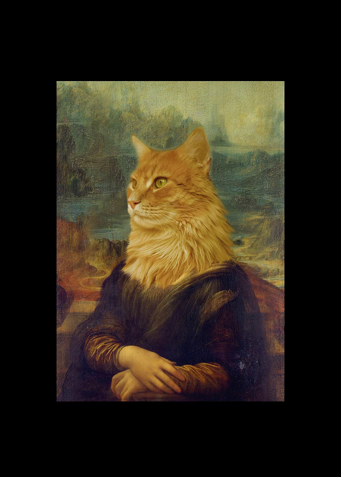Mona Lisa Cat Head Design