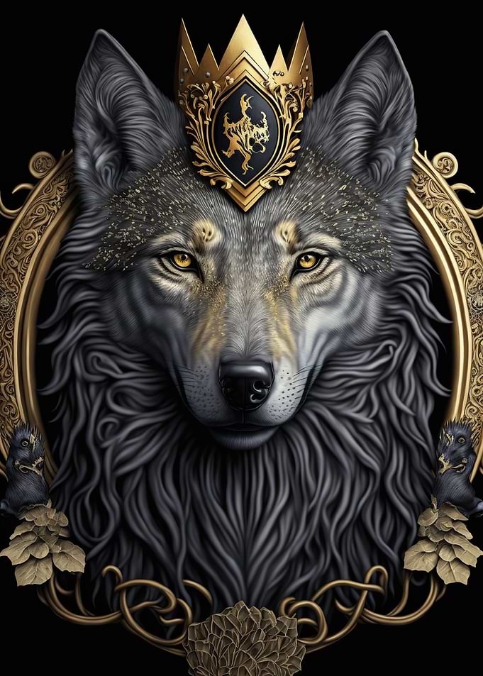 White Wolf Golden Art Deco