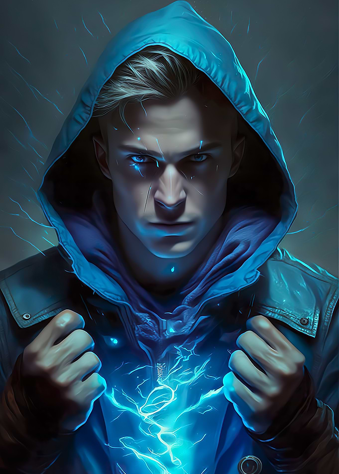 Blue Anime Magician