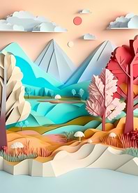 Nature in origami style