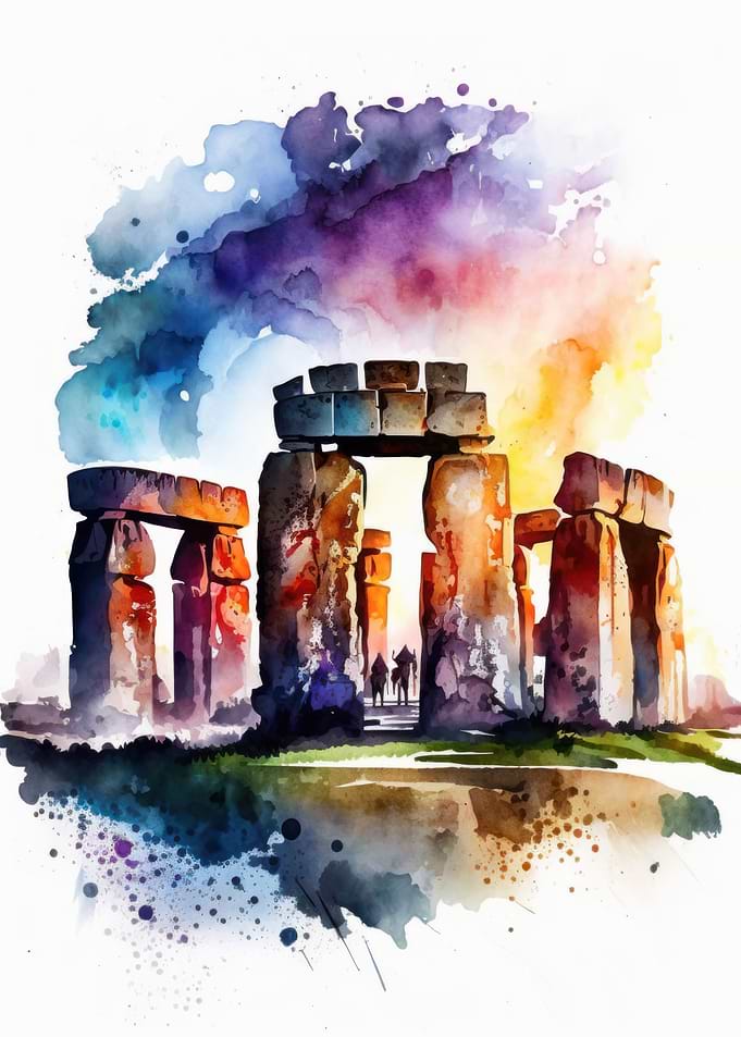Watercolor Stonehenge