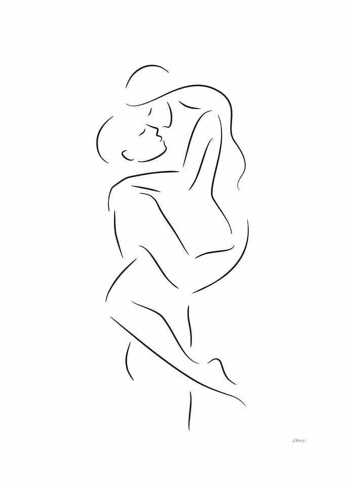 Sexy kiss sketch