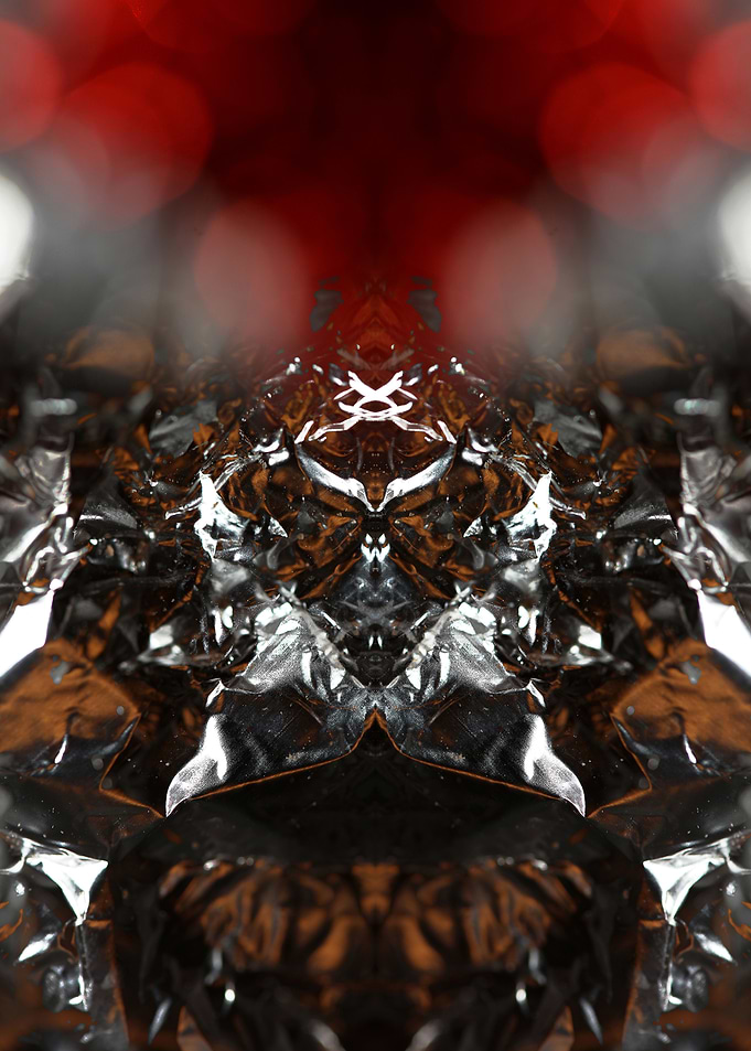 Crumbled aluminum foliage