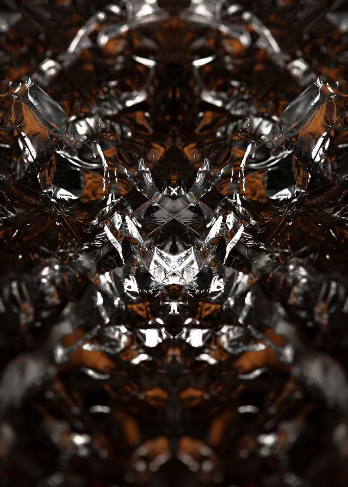 Crumbled aluminum foliage