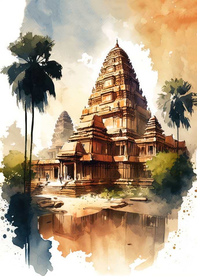 Angkor Wat Watercolor