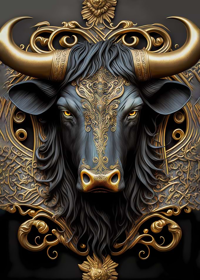 Bull Golden Art Deco