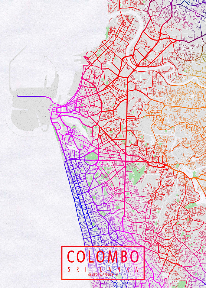 Colombo City Map Colorful