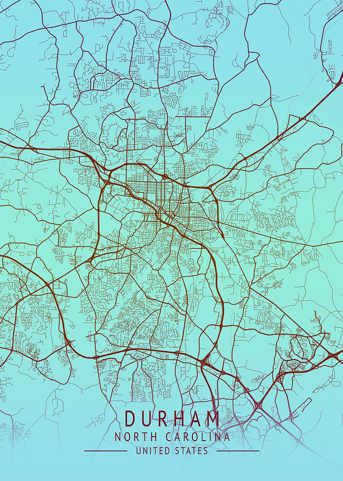 Durham USA City Map