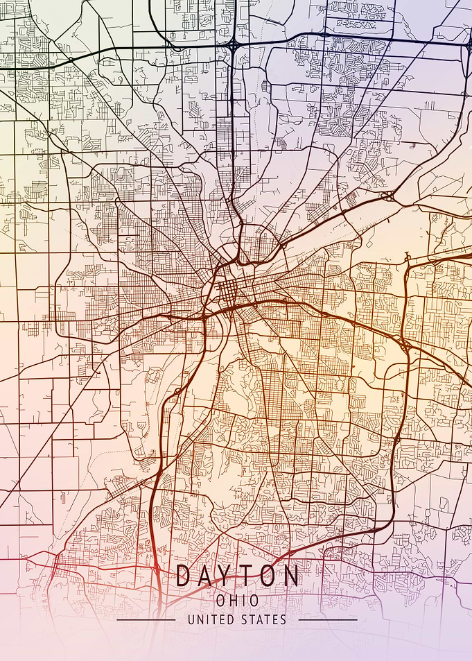 Dayton Ohio USA City Map