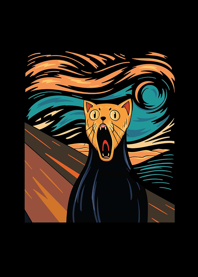 Cat Munch Painting Scream