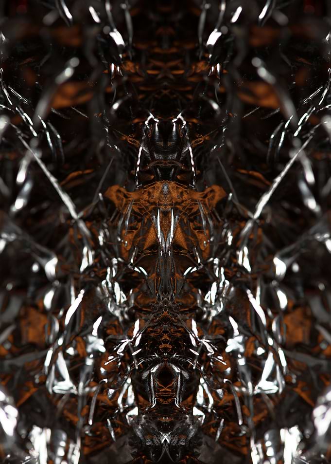 Crumbled aluminum foliage