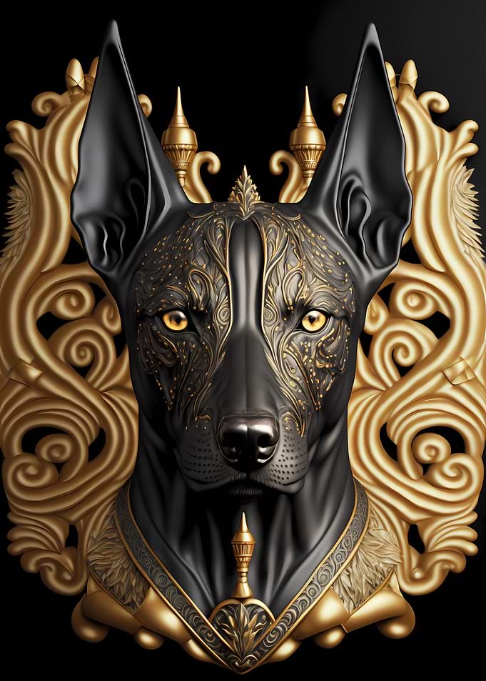 Black Dog Golden Art Deco