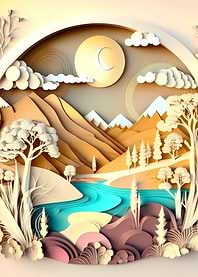 Paper cut style nature