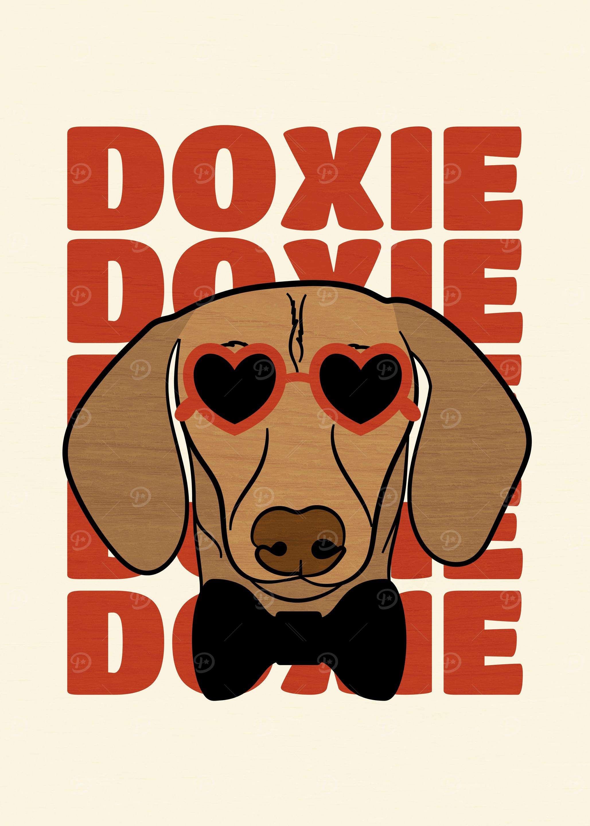 Dachshund Love Doxie Retro