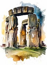 Watercolor Stonehenge