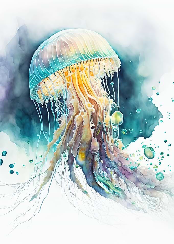 Jellyfish watercolor