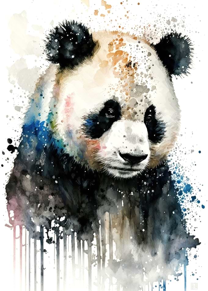 Panda in watercolor