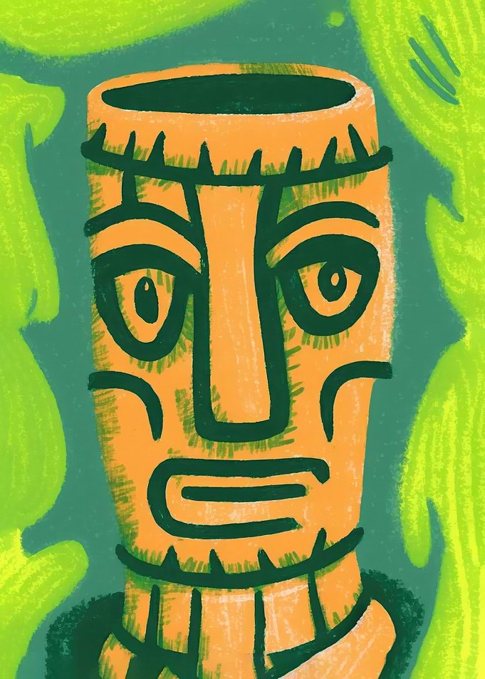Tropic Tiki Bar Green Mug
