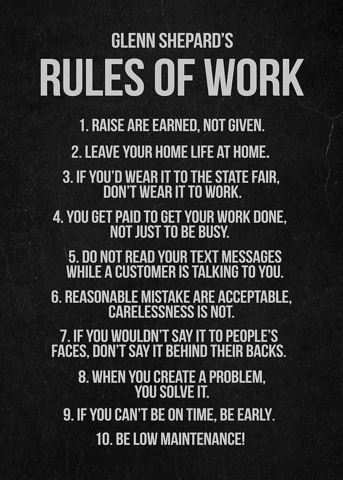 rules of work
