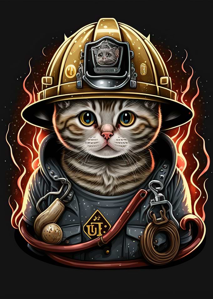 Cat fireman