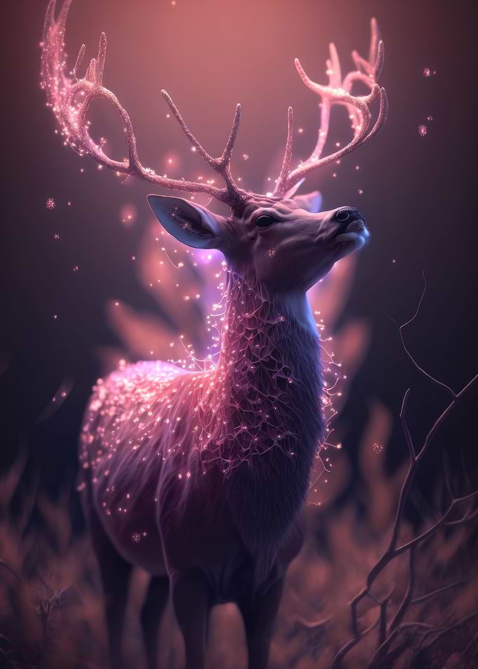 Pink Fantasy Deer Glow