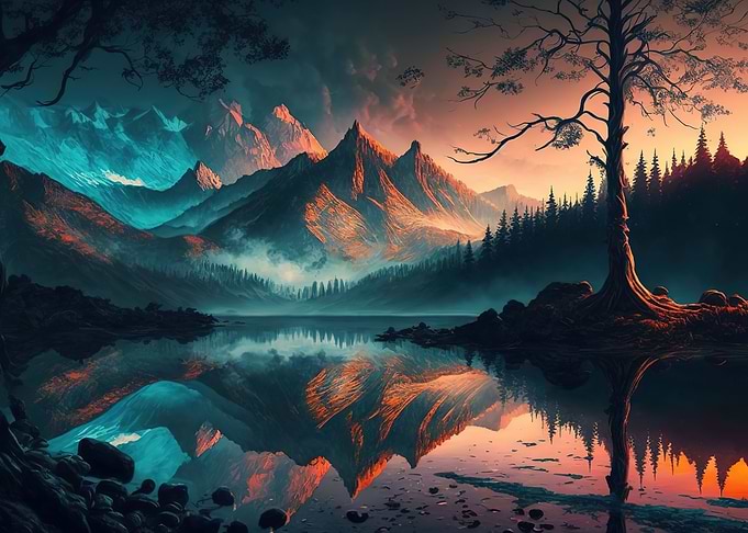 mountain lake landscape