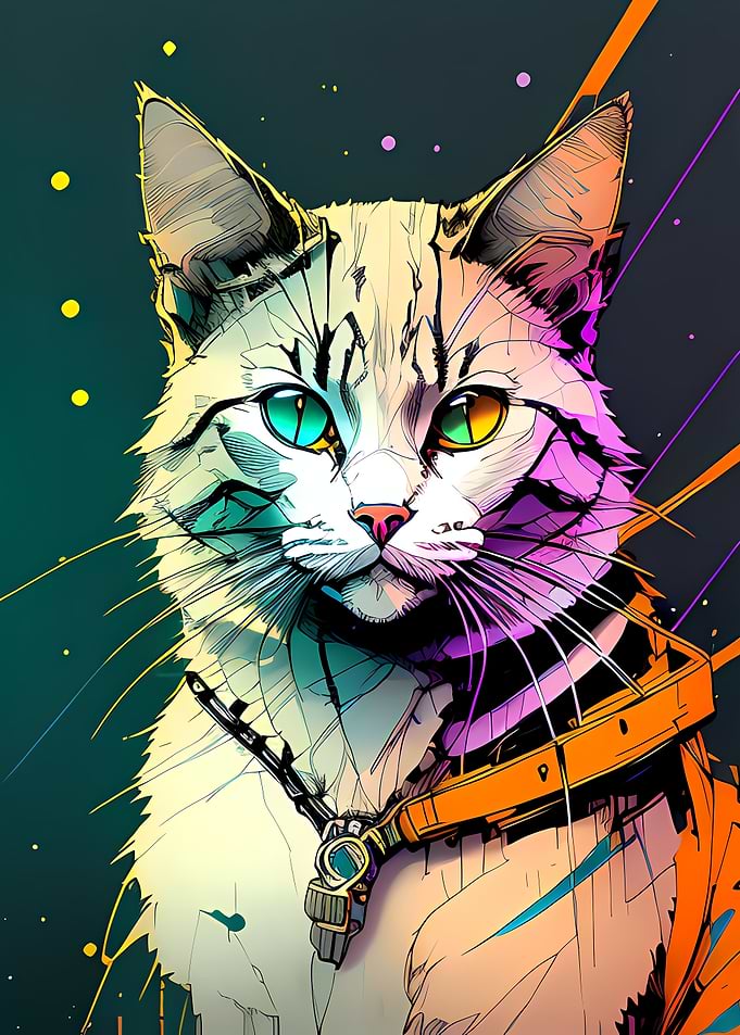 Cyber Cut Cat Artwork